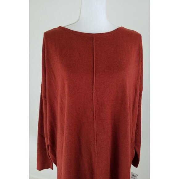Style&co Woman~Plus Sz 1X~Seamed Dark Orange  Boat-Neck Rich Auburn Tunic NWT$56 - Picture 10 of 12